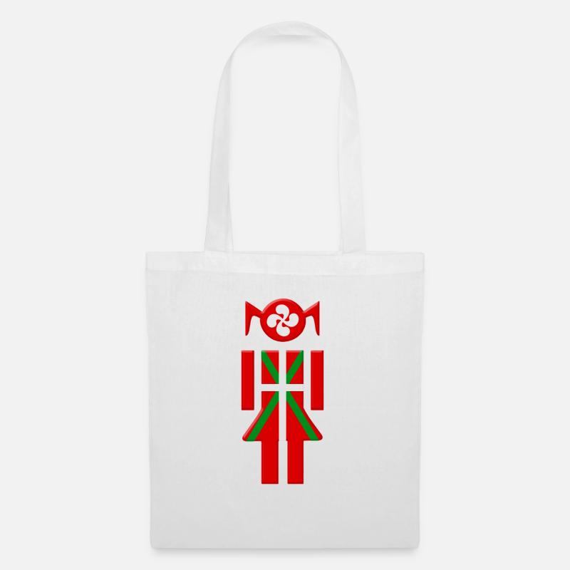 Fille Basque drapeau Euskadi - Sac en tissu - blanc