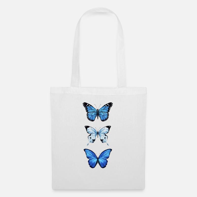 Blue Butterflys - Stoffbeutel - Weiß
