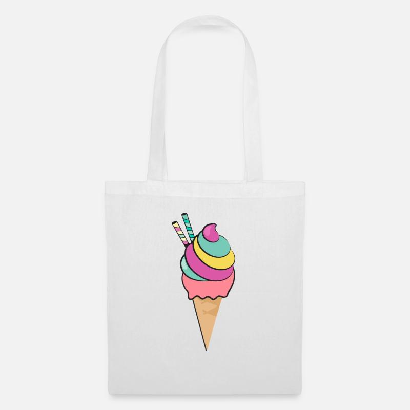 Eiscreme, Eistüte, Eis - Stoffbeutel - Weiß