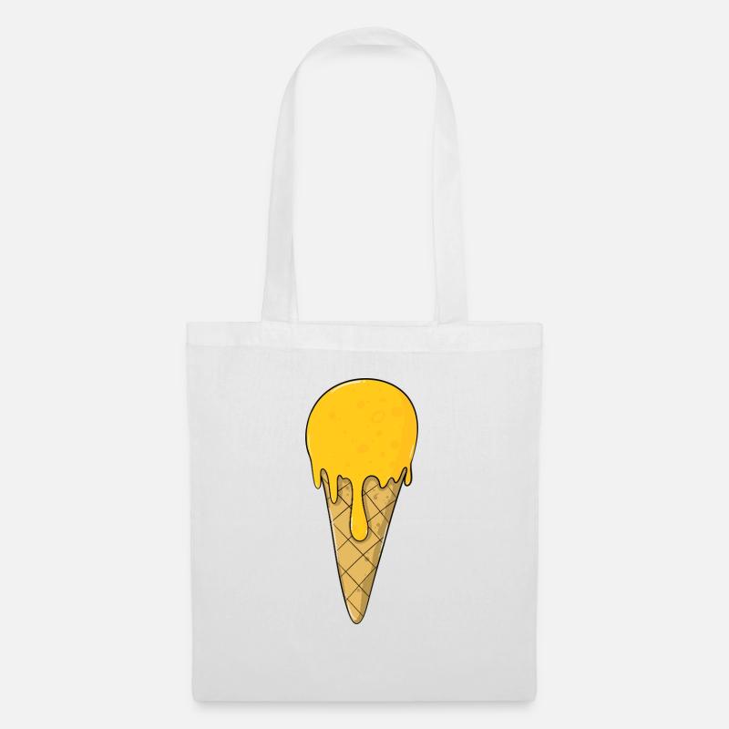 Eis | Gelb Orange Eiscreme | IceCream - Stoffbeutel - Weiß