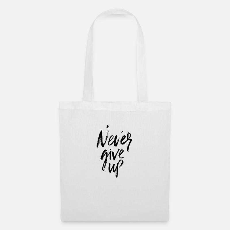 Never give up - Stoffbeutel - Weiß