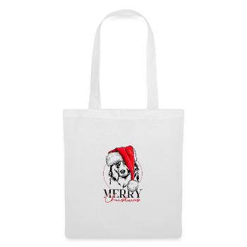Santa Australian Shepherd Merry Christmas Wilsigns - Stoffbeutel - Weiß - Vorne