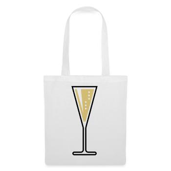 Verre à (vin mousseux / entonnoir / fermé / 2C) - Sac en tissu - blanc - Devant