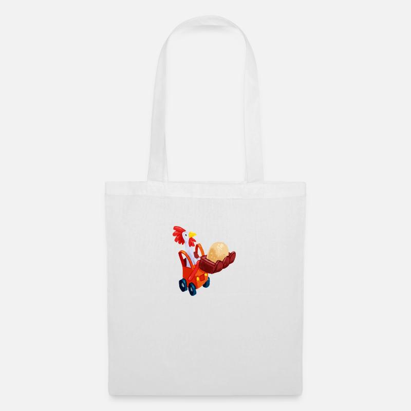 Chicken in an excavator - Tote Bag - white