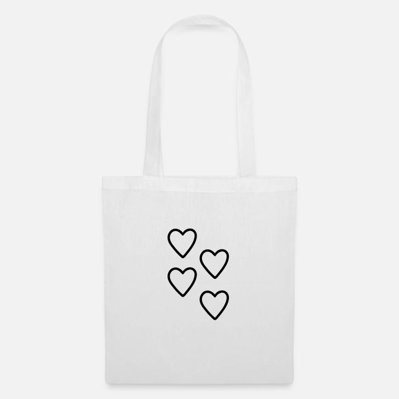 Herzen Geschenkidee - Stoffbeutel - Weiß