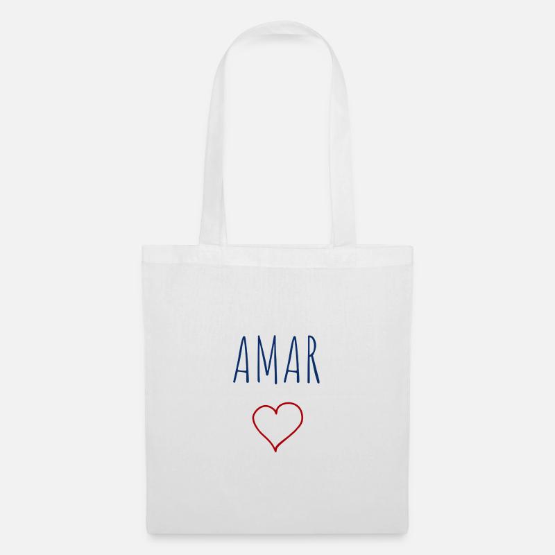 AMAR corazón - Stoffbeutel - Weiß