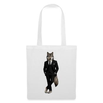 Wolf im eleganten Anzug - Stoffbeutel - Weiß - Vorne
