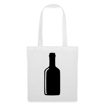 Flasche Wein Alkohol Geschenk  - Stoffbeutel - Weiß - Vorne