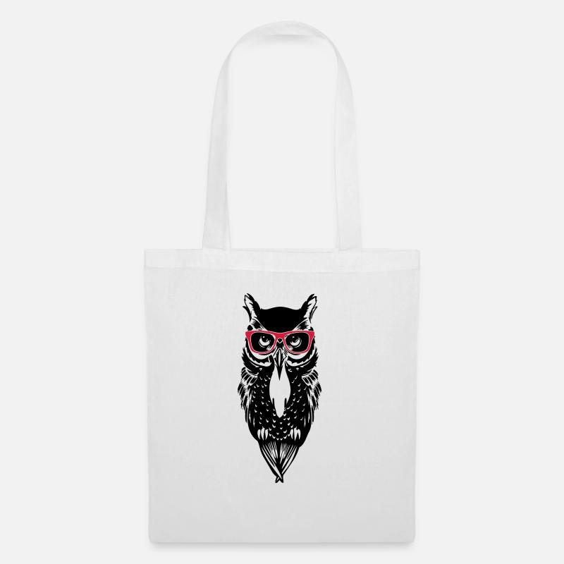 eule owl_glasses_2 - Stoffbeutel - Weiß