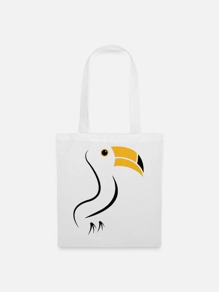 toucan silhouette - Tote Bag - white