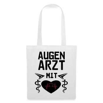 Augenarzt mit Herz Geschenk - Stoffbeutel - Weiß - Vorne