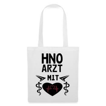 HNO Arzt mit Herz Geschenk - Stoffbeutel - Weiß - Vorne