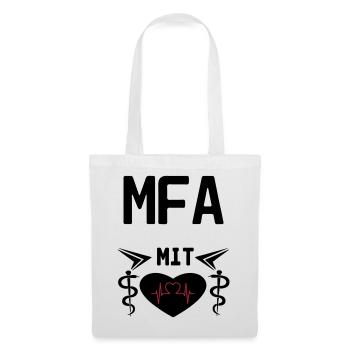 MFA mit Herz Geschenk Medizin Spruch - Stoffbeutel - Weiß - Vorne