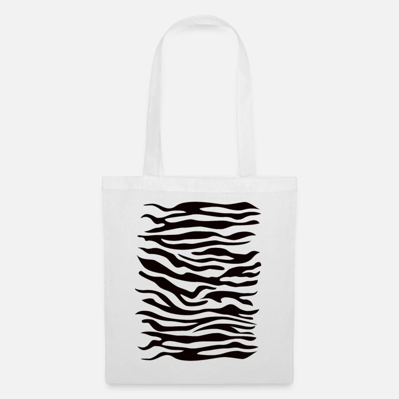 Zebra Muster schwarz - Stoffbeutel - Weiß