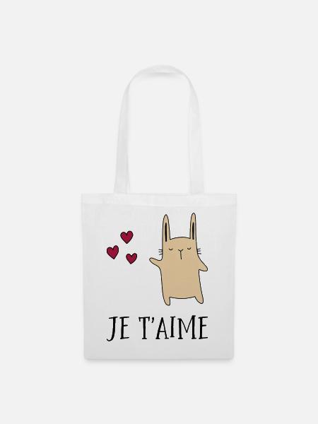 je t‘aime - Stoffbeutel - Weiß