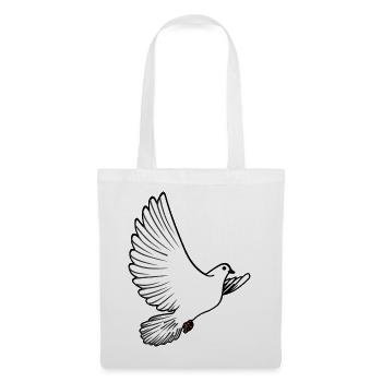 Pigeon blanc pigeon voyageur pigeon d’ornement ou colombe de la paix - Sac en tissu - blanc - Devant