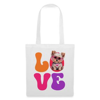 Chien Yorkshire Terrier - Sac en tissu - blanc - Devant