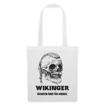 Wikinger Totenkopf Design - Stoffbeutel - Weiß - Vorne
