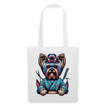 Yorkshire Terrier Friseurin - Stoffbeutel - Weiß - Vorne