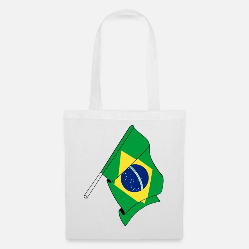 Flagge von Brasilien - Stoffbeutel - Weiß