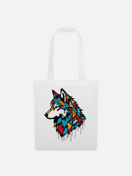Wolf - Stoffbeutel - Weiß