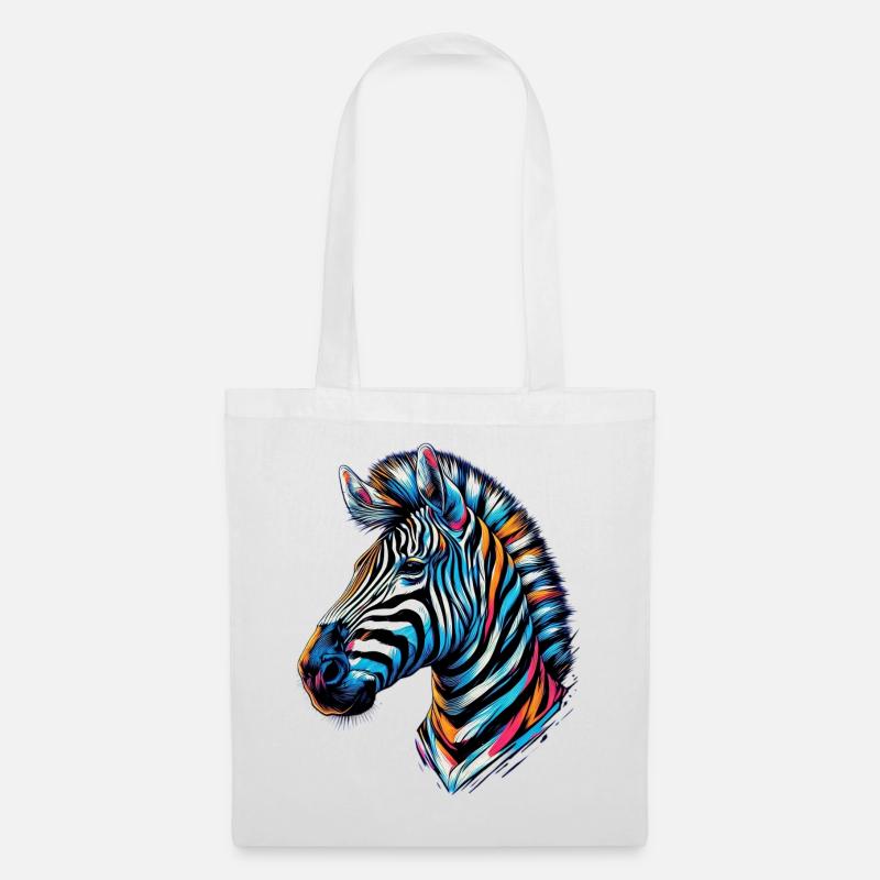Zebra - Stoffbeutel - Weiß