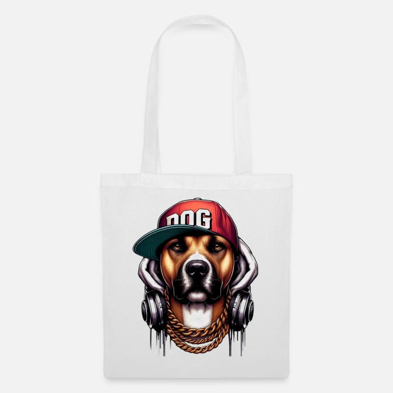 Hund - Stoffbeutel - Weiß