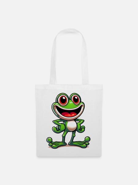 Frosch - Stoffbeutel - Weiß