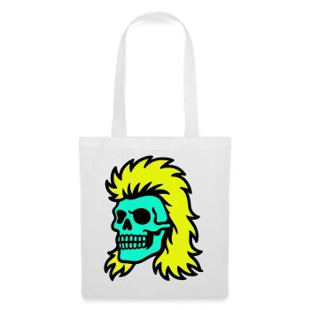 Vokuhila Skull - Stoffbeutel - Weiß - Vorne