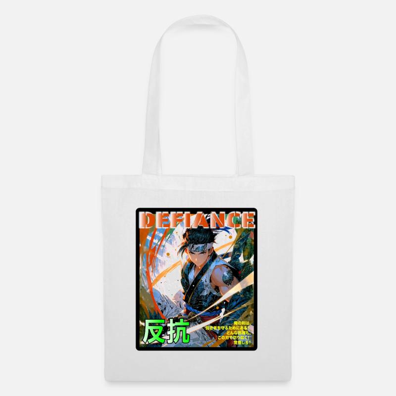 Kampfgeist Samurai Illustration - Sac en tissu - blanc
