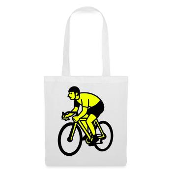 Neonrad Silhouette Radfahrer - Stoffbeutel - Weiß - Vorne