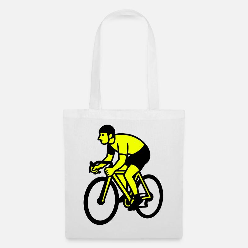 Neonrad Silhouette Radfahrer - Stoffbeutel - Weiß