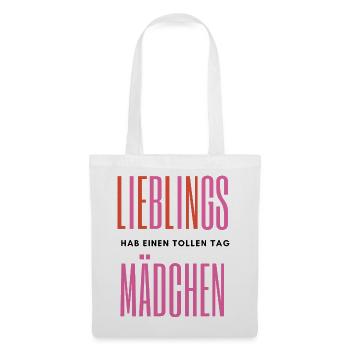 Fille préférée – Typographie romantique - Sac en tissu - blanc - Devant