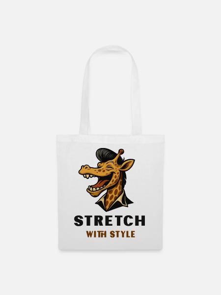Stretch with Style – Coole Giraffe - Stoffbeutel - Weiß