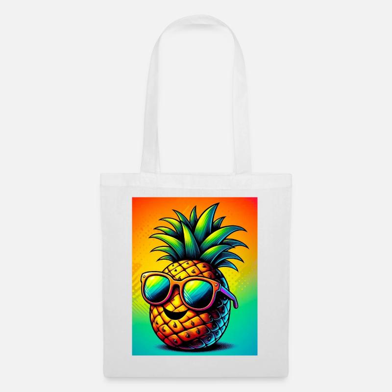 Ananas - Stoffbeutel - Weiß