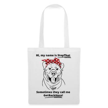 Drôle Rottweiler Croquis Line Art Design Bandana - Sac en tissu - blanc - Devant