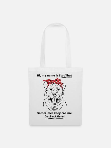 Lustige Rottweiler Skizze Linie Kunst Design Bandana - Stoffbeutel - Weiß