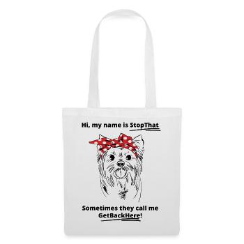 Lustiges Yorkshire Terrier Yorkie Sketch Art Bandana - Stoffbeutel - Weiß - Vorne