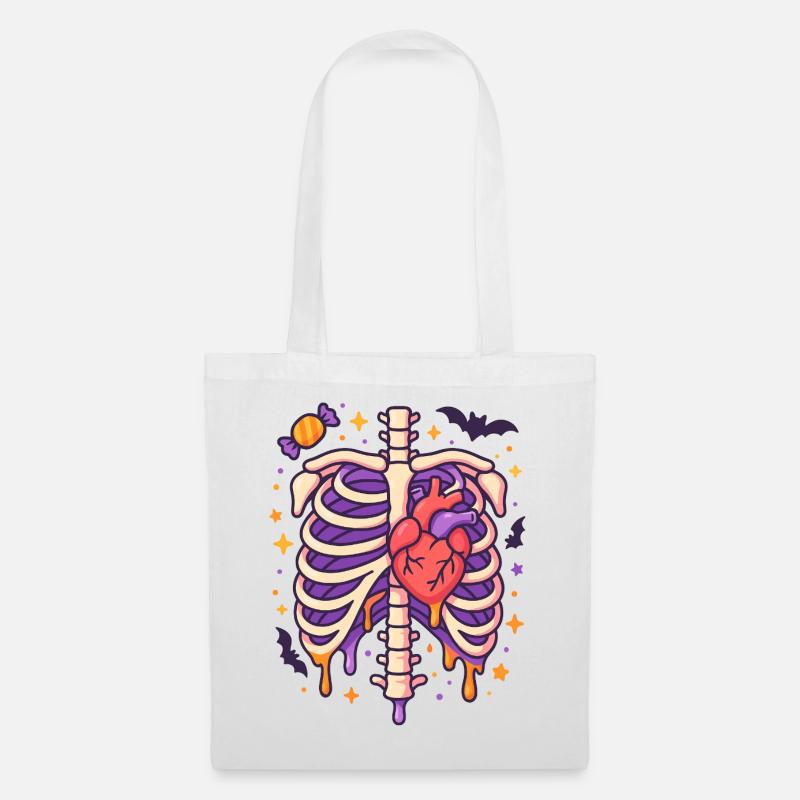 Anatomie Gothic Thoraxkäfig - Stoffbeutel - Weiß