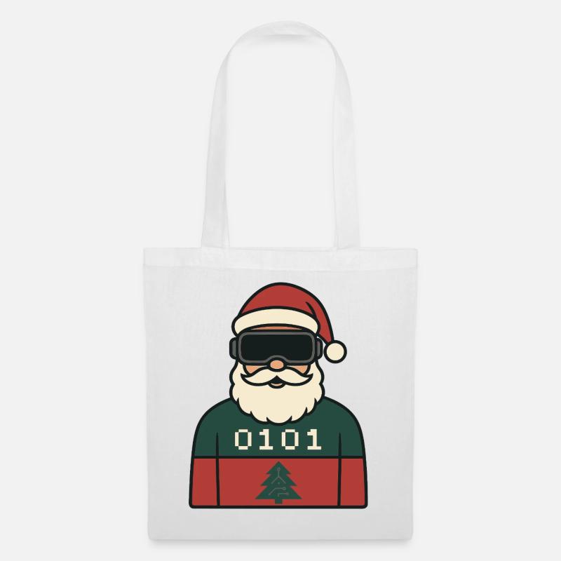 Cyber Santa VR Weihnachtsdesign - Stoffbeutel - Weiß