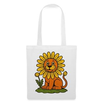 Lion crinière de tournesol - Sac en tissu - blanc - Devant