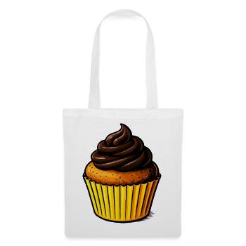 Chocolate Cupcake Illustration - Tote Bag - white - Front