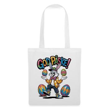 Lapin de Pâques dans un style coloré - Sac en tissu - blanc - Devant