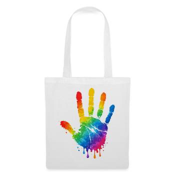 Colorful Handprint Watercolor Design - Tote Bag - white - Front