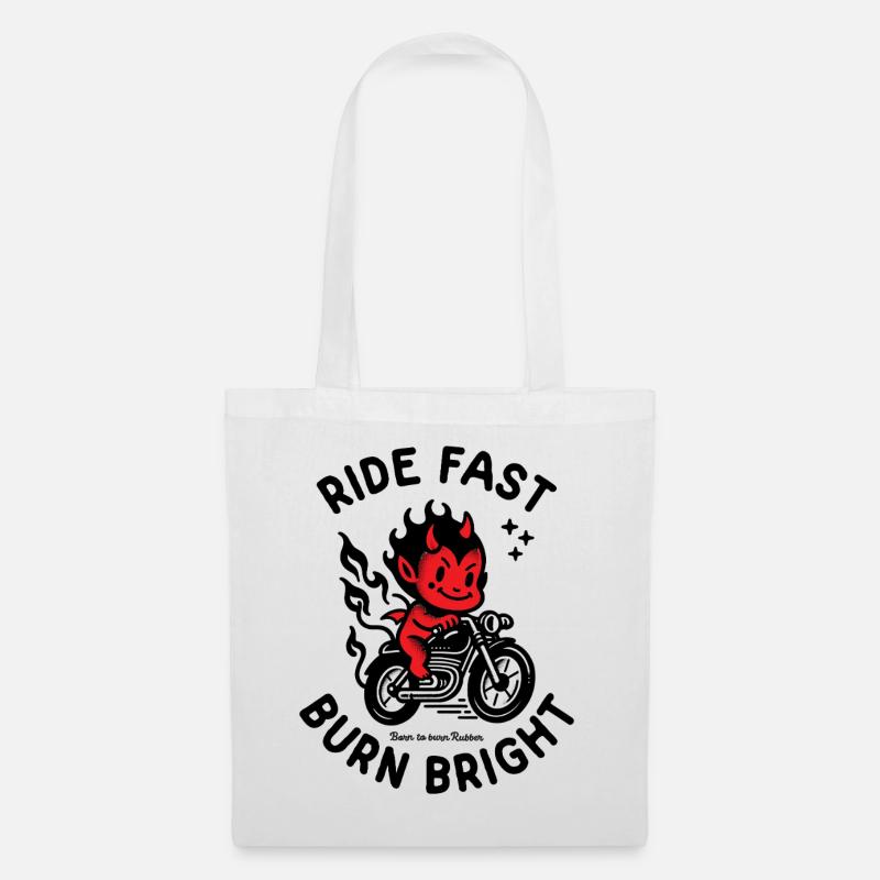 Ride Fast Burn Bright - Sac en tissu - blanc