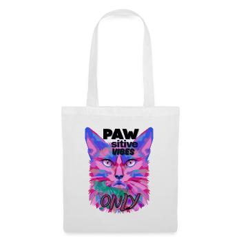 Sigura design PAW Positive Vibes Cat - Tote Bag - white - Front