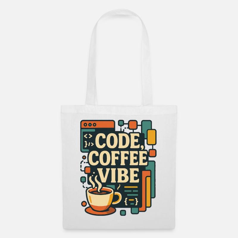 Code Coffee Vibe – Funny Programmer T-Shirt - Tote Bag - white