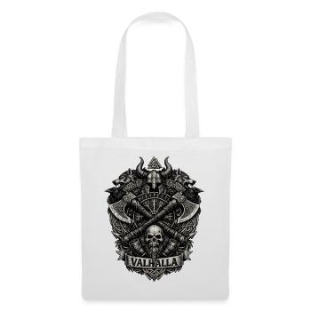 Valhalla Skull Viking Crest - Tote Bag - white - Front