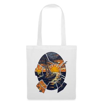 Voilier au coucher du soleil - Sac en tissu - blanc - Devant
