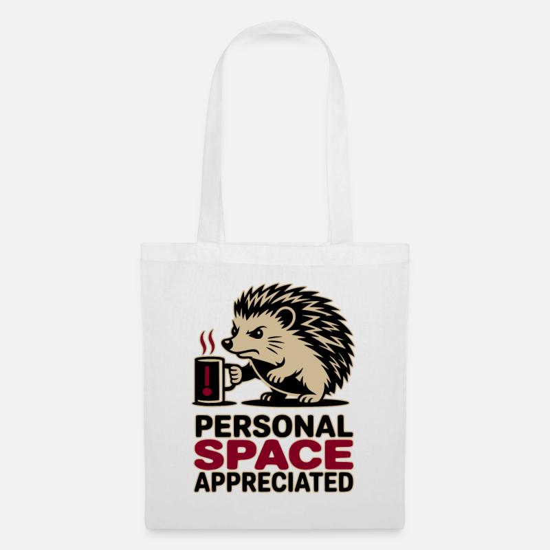 Grumpy Hedgehog Personal Space Introvert Coffee - Tote Bag - white